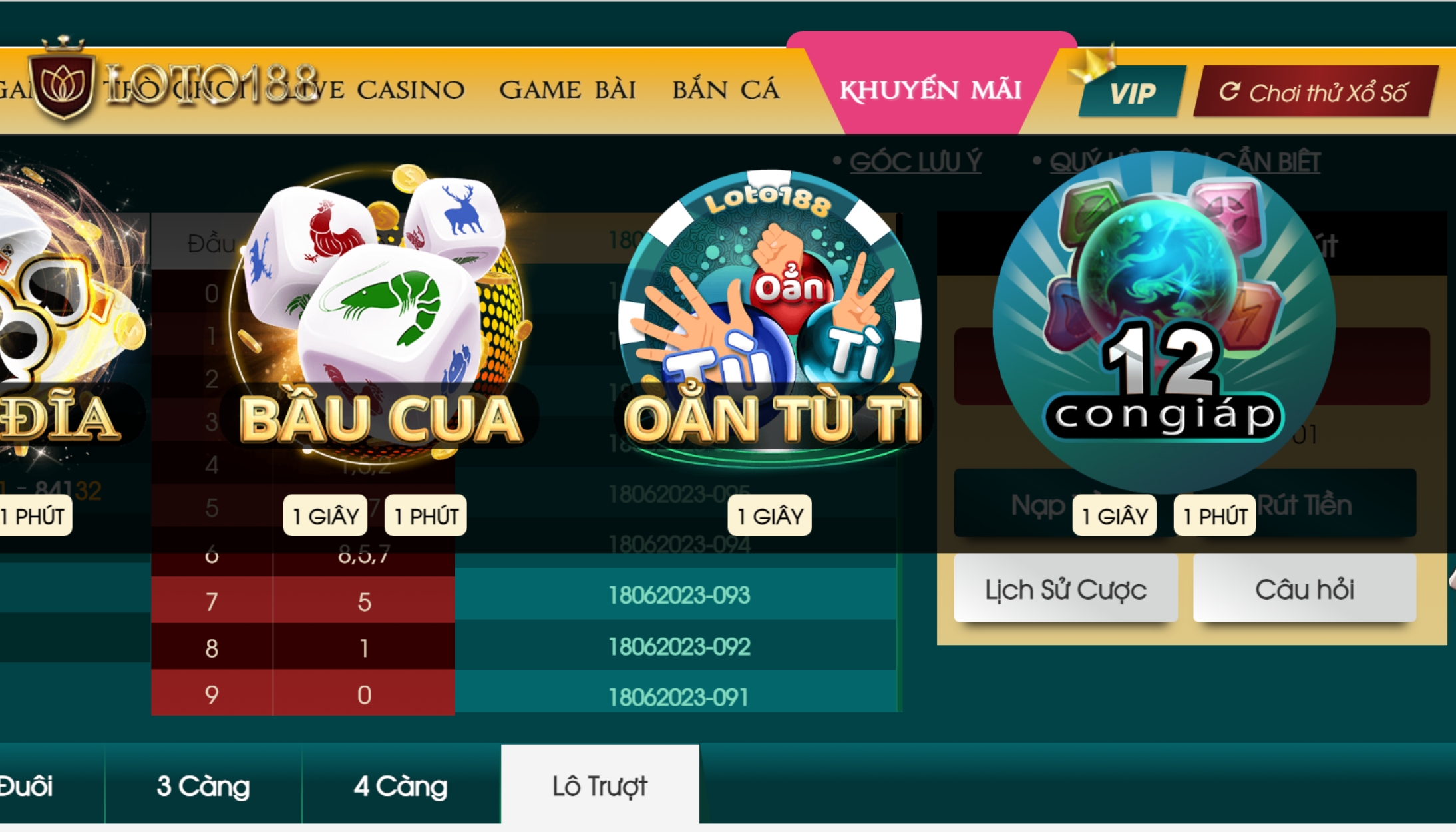 Chơi game 12 con giáp tại Loto188